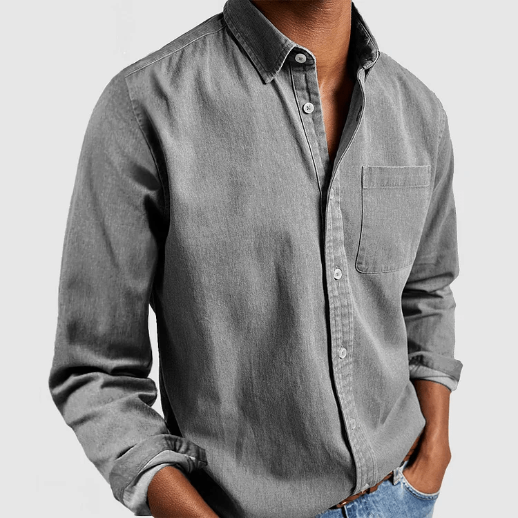 Camisa clásica informal con botones para hombre, perfecta para todas las estaciones.