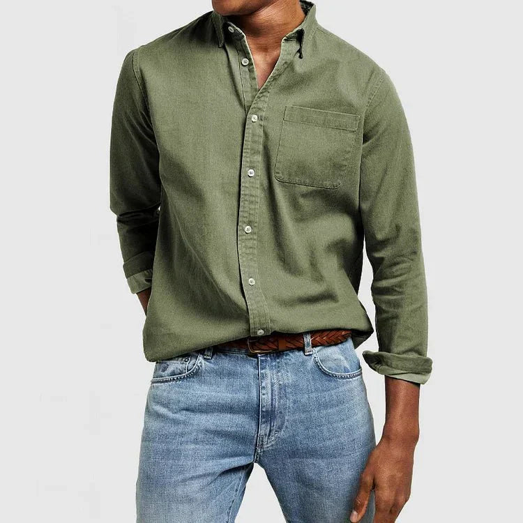 Camisa clásica informal con botones para hombre, perfecta para todas las estaciones.
