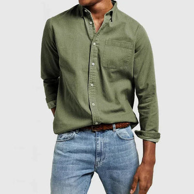 Camisa clásica informal con botones para hombre, perfecta para todas las estaciones.
