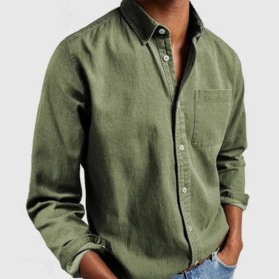 Camisa clásica informal con botones para hombre, perfecta para todas las estaciones.