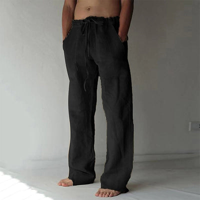 Pantalones anchos de lino para hombre