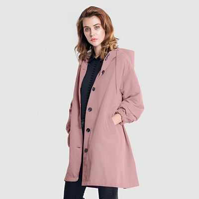 Classico mackintosh impermeabile con cappuccio da donna