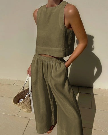 Heather - Ensemble sans manches avec pantalon pour femme
