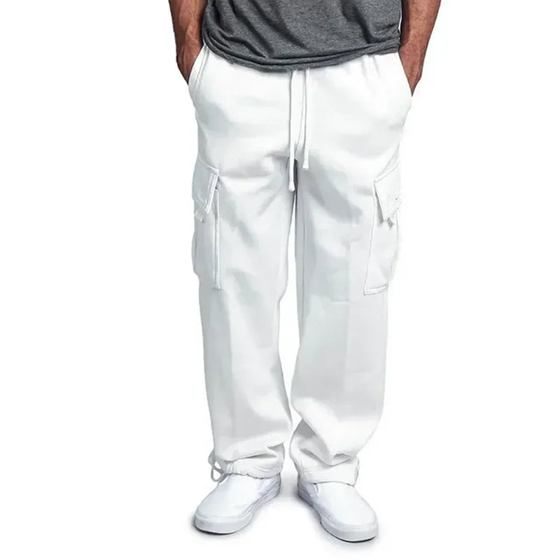 Pantaloni da jogging cargo in pile ultra confortevoli da uomo