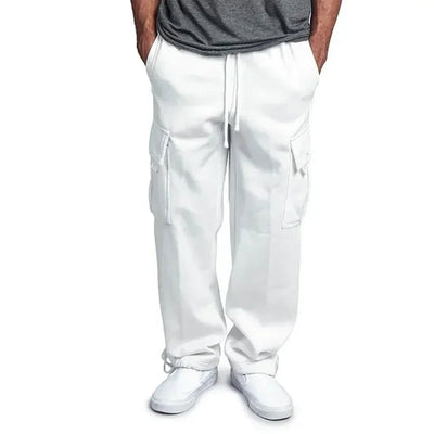 Pantaloni da jogging cargo in pile ultra confortevoli da uomo