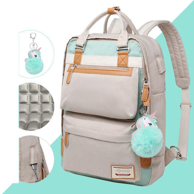 Elegante zaino impermeabile da donna con scomparto per laptop da 15,6 pollici