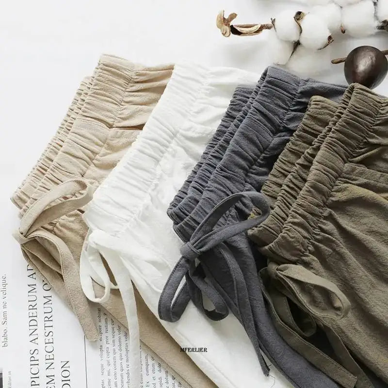 Short en lin taille haute oversize pour l'été 2025