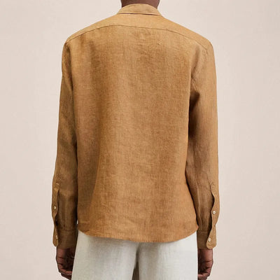 True - Camisa de mezcla de lino con corte entallado