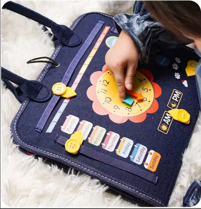 Juguete Montessori de tablero de actividades