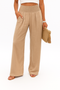 Pantalon en lin Breezeflow pour femme, taille élastique, jambes larges, été 2025