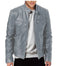 Chaqueta de brodie de cuero Pu-pi con collar elevado