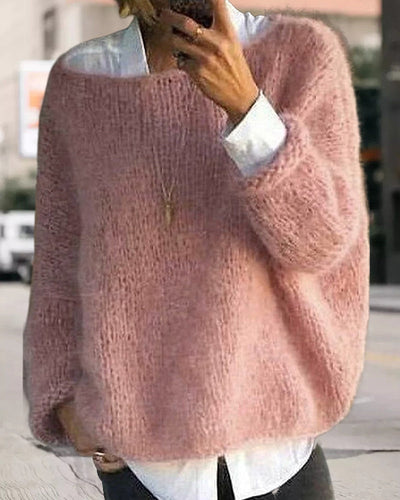 Maglione classico off-shoulder da donna in maglia