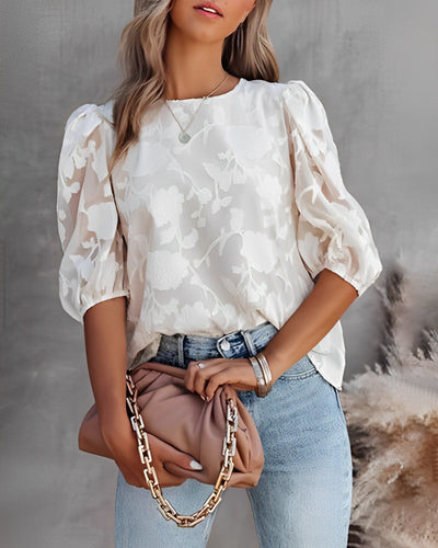 Dorothea - Camisa de gasa con mangas abullonadas