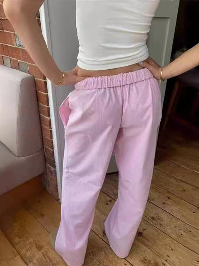 Gabrielle - Pantalon large à rayures verticales