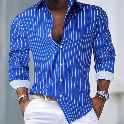 Chemise à manches longues pour homme - Chemise décontractée en coton pour tous les jours