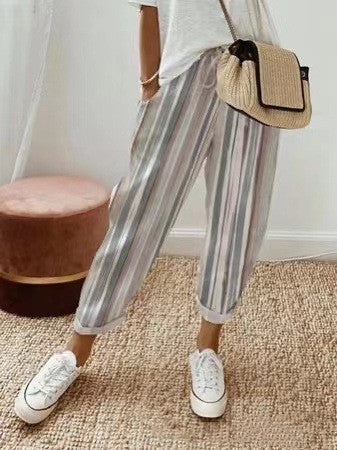 Kelly - Pantalon décontracté imprimé multicolore