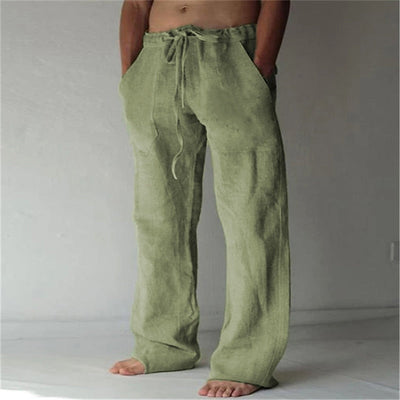 Pantalones anchos de lino para hombre