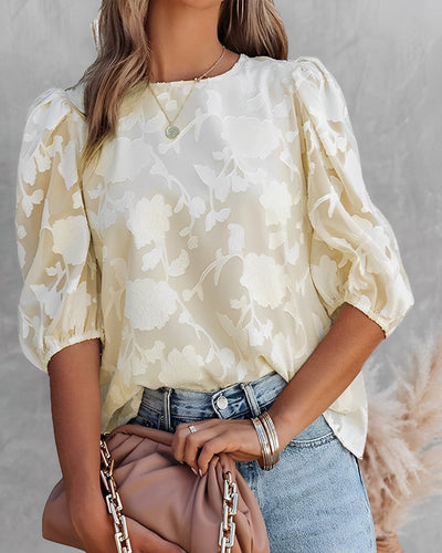 Dorothea - Camisa de gasa con mangas abullonadas