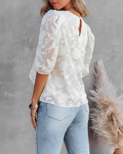 Dorothea - Camisa de gasa con mangas abullonadas