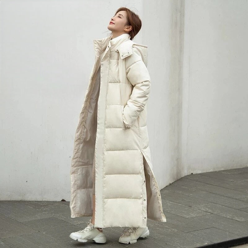 Abrigo de invierno para mujer elegante y resistente al viento.