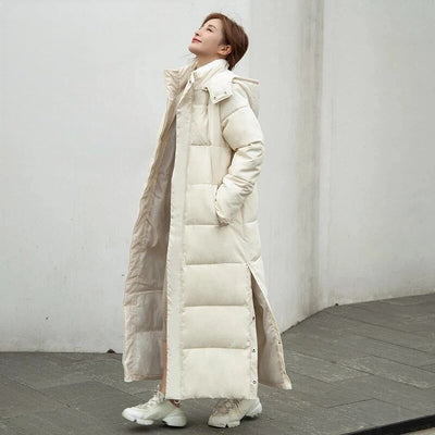 Abrigo de invierno para mujer elegante y resistente al viento.