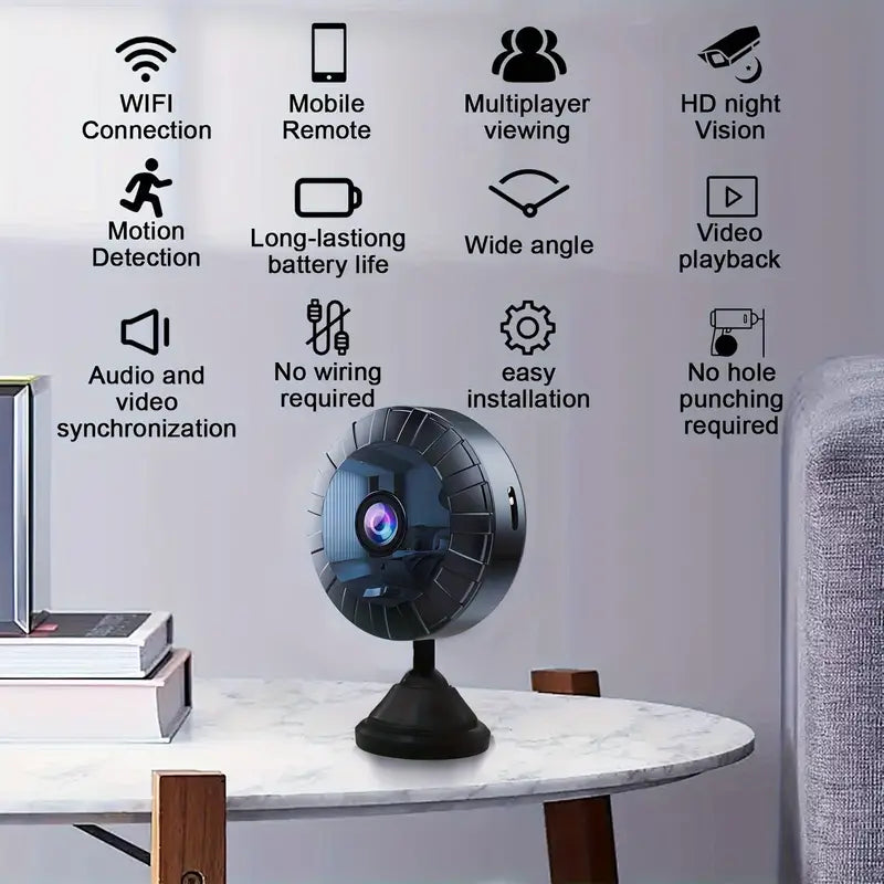 MiniSpy - Telecamera di sicurezza wireless 4K con visione notturna e rilevamento del movimento
