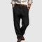 Pantalon décontracté coupe droite en coton et lin pour homme - Adriano