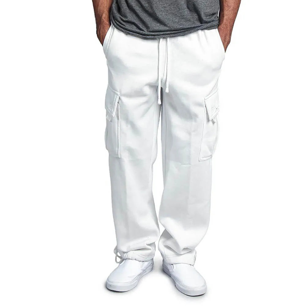 Pantaloni da jogging cargo in pile ultra confortevoli da uomo