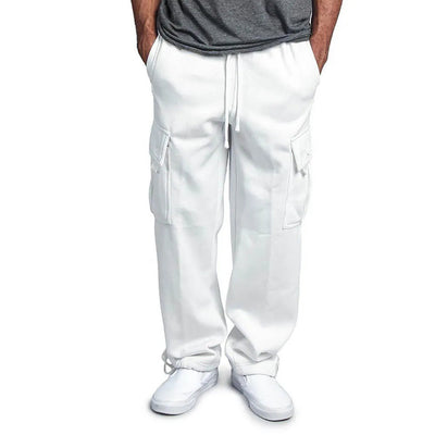 Pantaloni da jogging cargo in pile ultra confortevoli da uomo