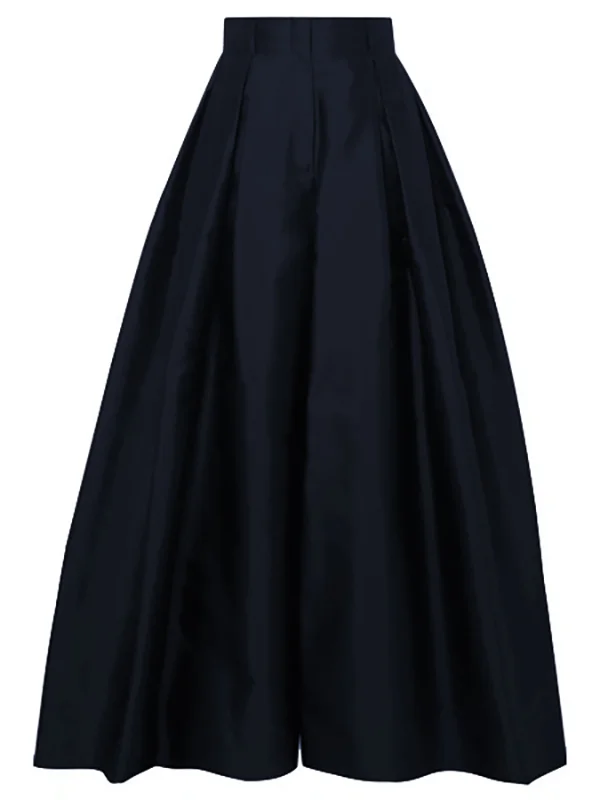Eva - Pantalon habillé plissé taille haute et jambes larges