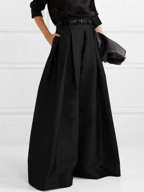 Eva - Pantalon habillé plissé taille haute et jambes larges