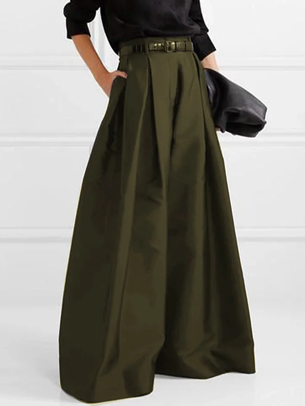 Eva - Pantalon habillé plissé taille haute et jambes larges