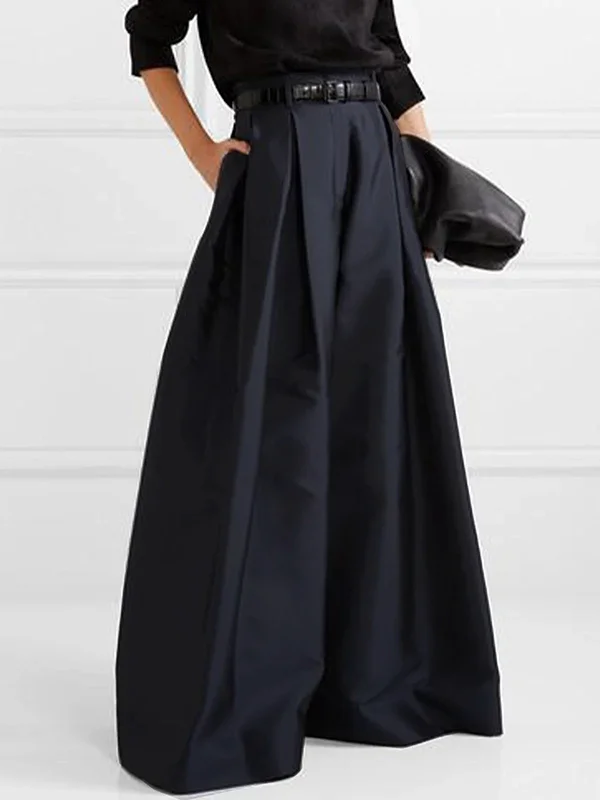 Eva - Pantalon habillé plissé taille haute et jambes larges