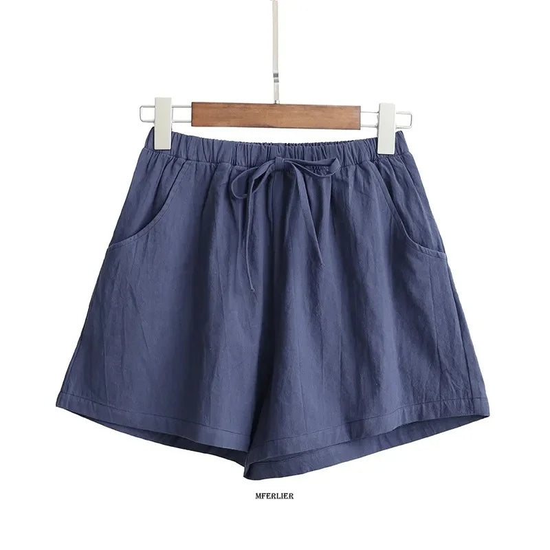 Short en lin taille haute oversize pour l'été 2025
