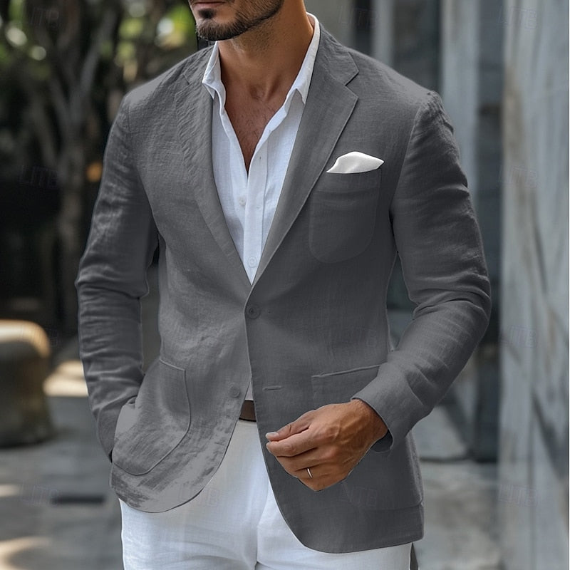 Blazer de lino de verano para hombre - Corte entallado ligero