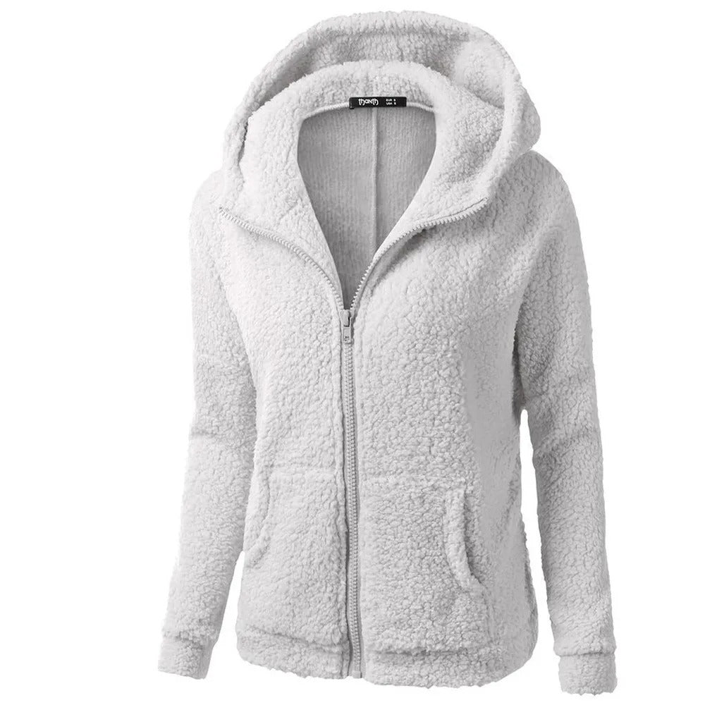 Giacca invernale da donna con cappuccio in pile