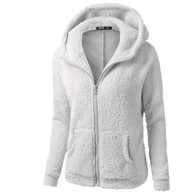 Giacca invernale da donna con cappuccio in pile