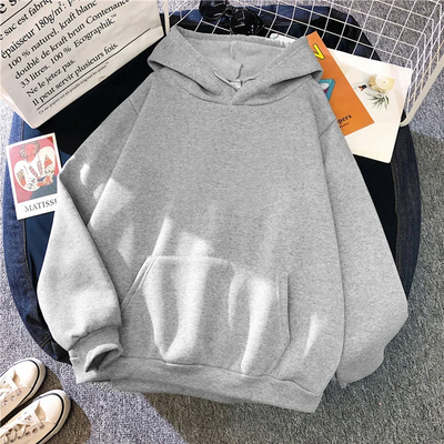 Felpa con cappuccio da donna - Vestibilità oversize - Felpa - Tasca a marsupio - Polsini a costine - Stile casual