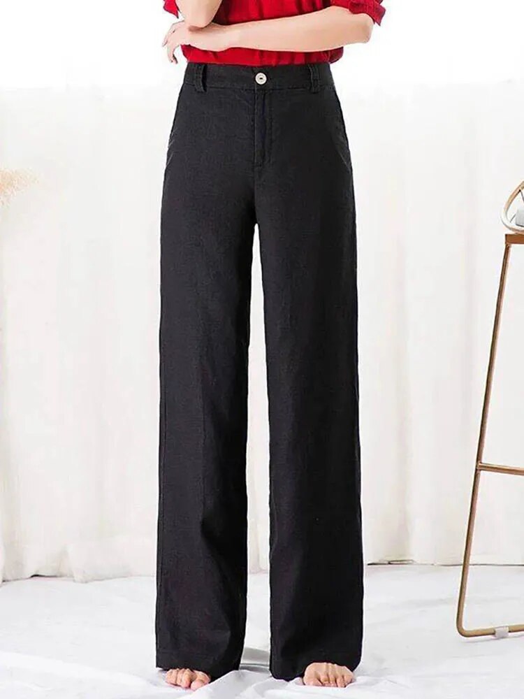 Noemi | Pantalon large en lin pour un look décontracté