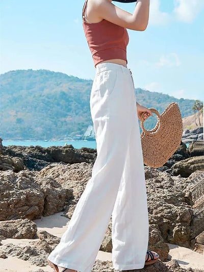 Noemi | Pantalon large en lin pour un look décontracté