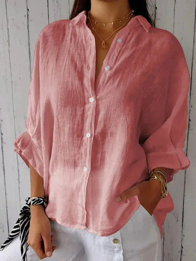 Camicia da donna - Tessuto leggero - Vestibilità rilassata - Chiusura con bottoni e colletto classico