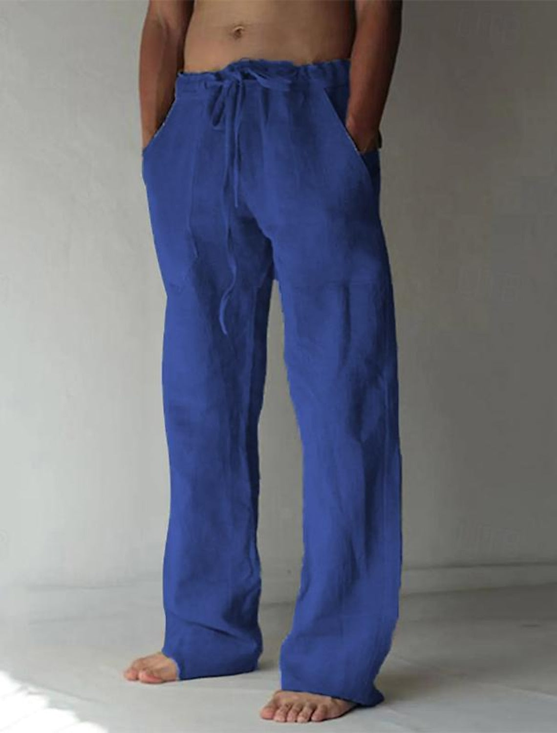 Pantalones anchos de lino para hombre