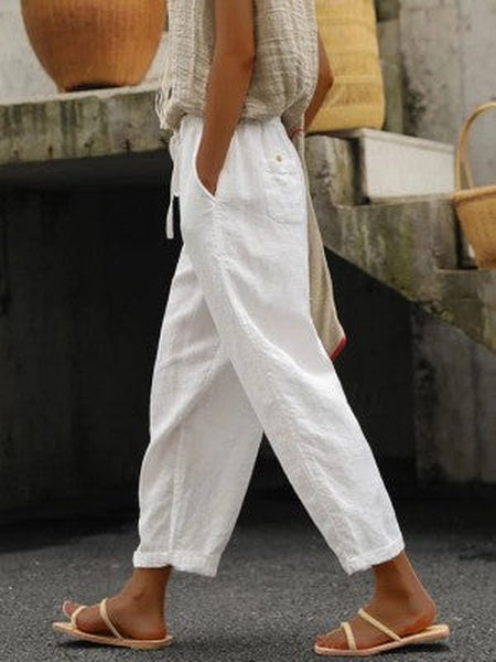 Pantalones de algodón ligeros para una comodidad relajada y diaria.