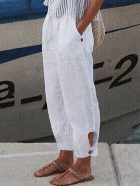 Pantalones de algodón ligeros para una comodidad relajada y diaria.