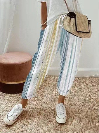 Kelly - Pantalon décontracté imprimé multicolore