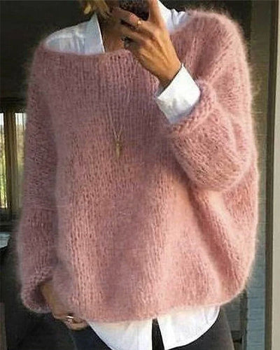 Maglione classico off-shoulder da donna in maglia