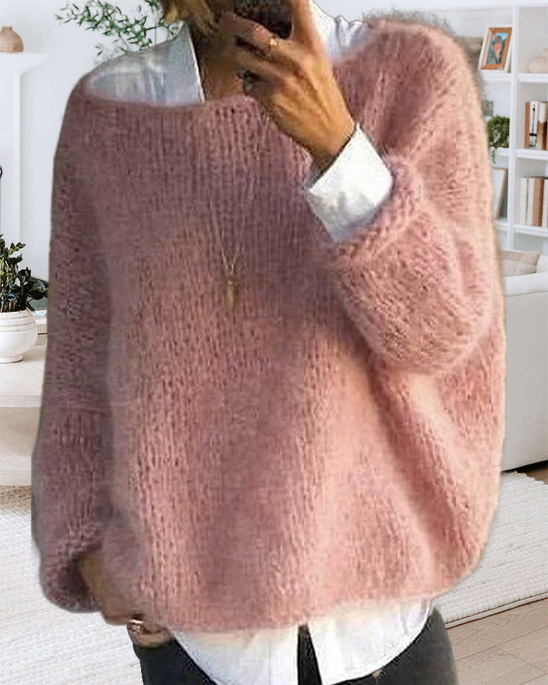 Maglione classico off-shoulder da donna in maglia