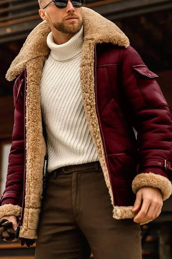 Chaqueta de piel de camello para hombre 