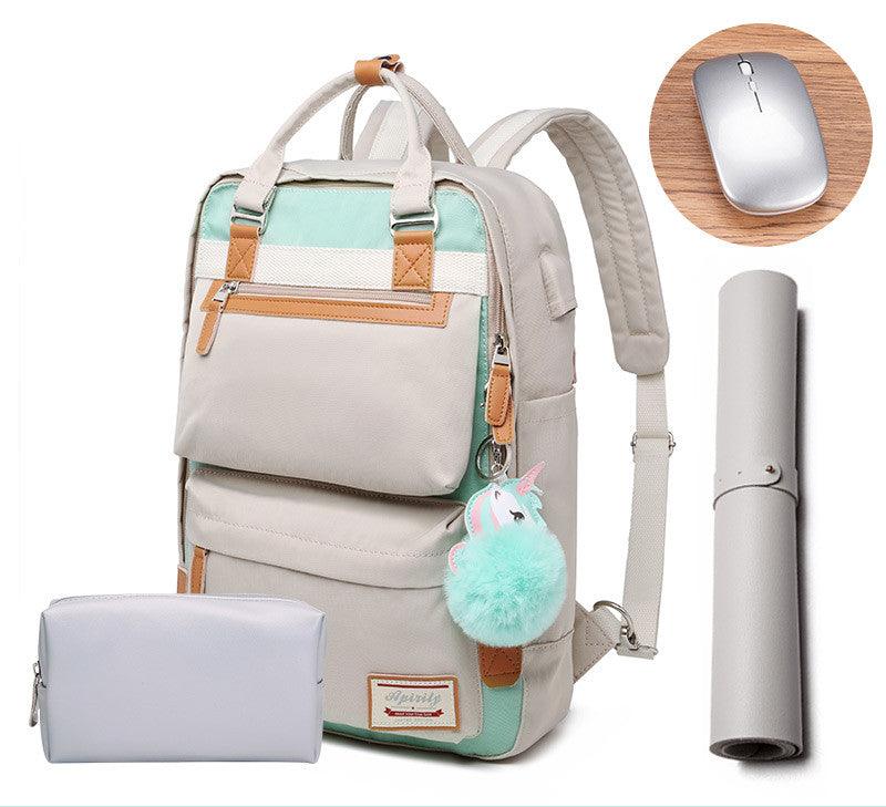 Elegante zaino impermeabile da donna con scomparto per laptop da 15,6 pollici