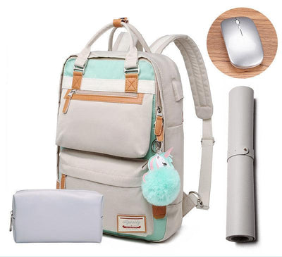 Elegante zaino impermeabile da donna con scomparto per laptop da 15,6 pollici